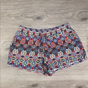 Multi color high waisted flowy shorts - size small